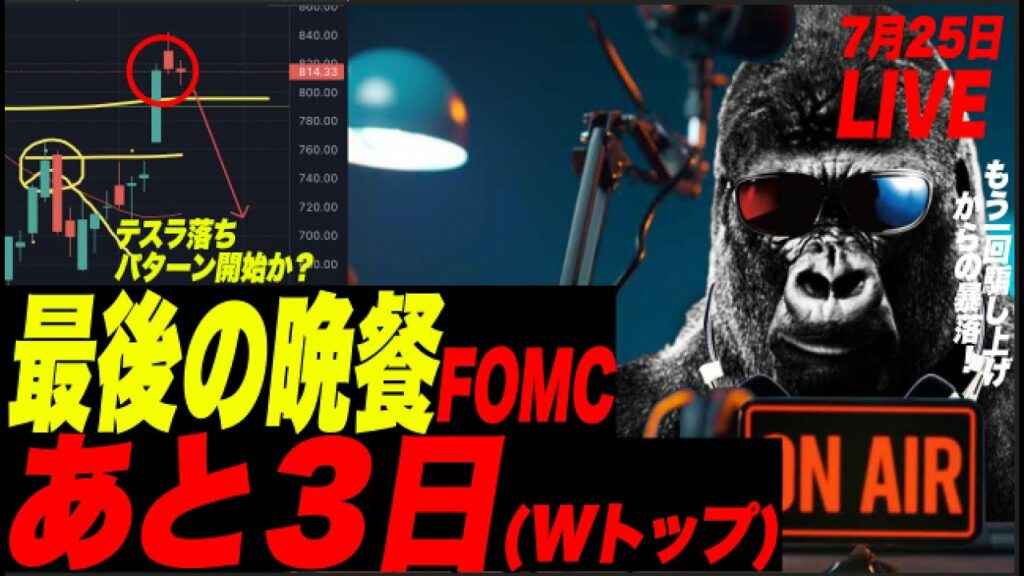 【あと3日】FOMCと利上げまであと3日!米株は下げから開始!理想はWトップで萌え萌え上げからのw大暴落!