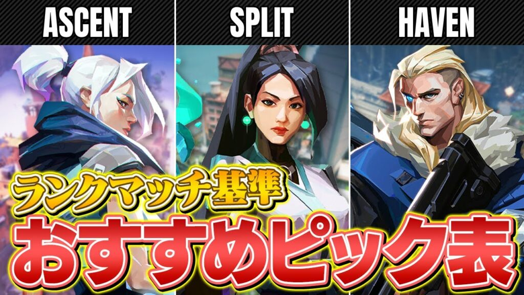 【相性表】マップ別おすすめエージェントピック // アセント・スプリット・ヘイヴン【VALORANT/ヴァロラント】