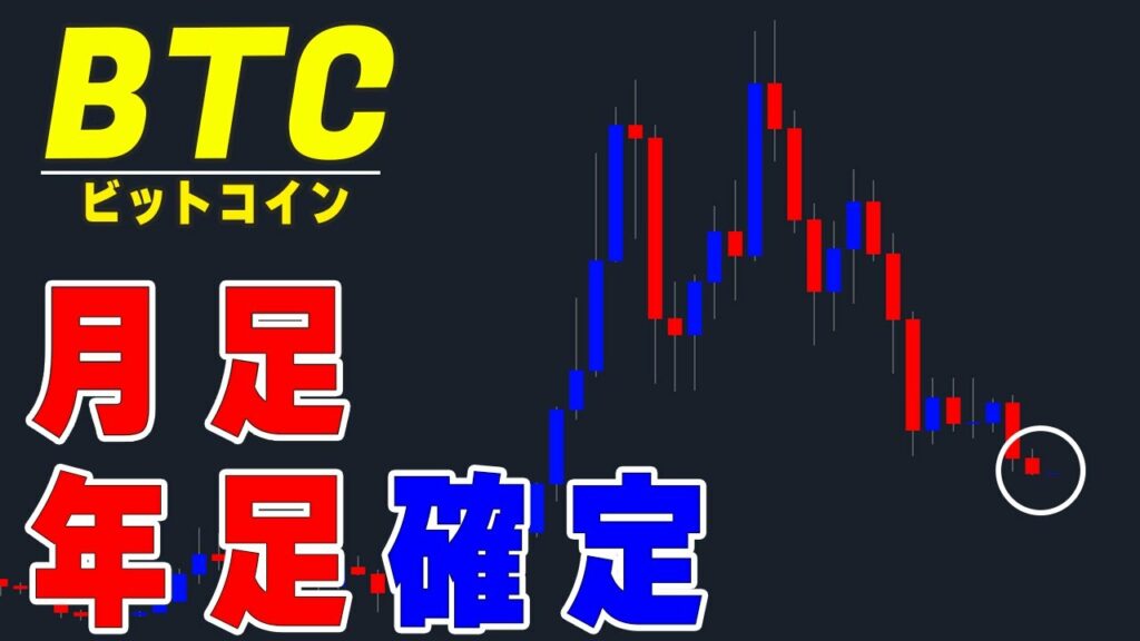 【仮想通貨ビットコイン】2023年は30000ドルまで上昇?!今年1年の値動きを年足で考える