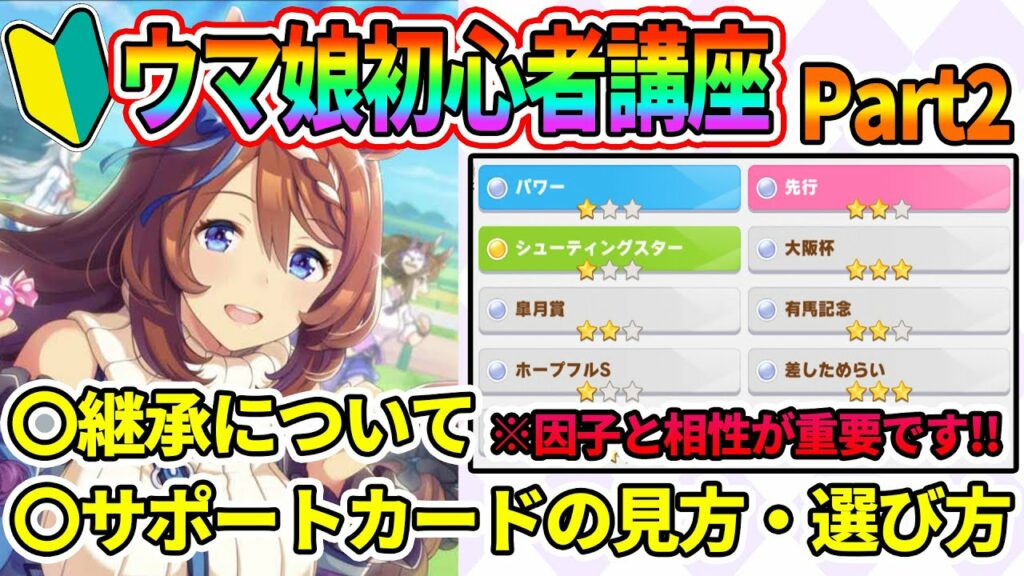 【ウマ娘】初心者講座Part2!育成のやり方・コツを学ぼう!継承のコツ、サポートカードの見方・選び方を解説!