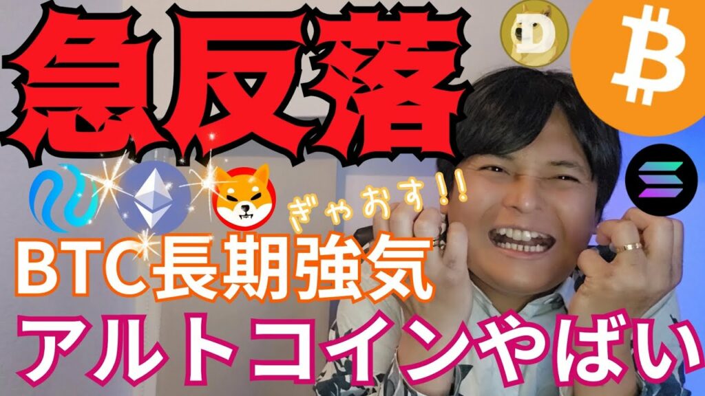 仮想通貨、急反落!!!ビットコイン長期強気シグナル、アルトコインやばい